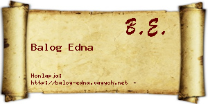 Balog Edna névjegykártya